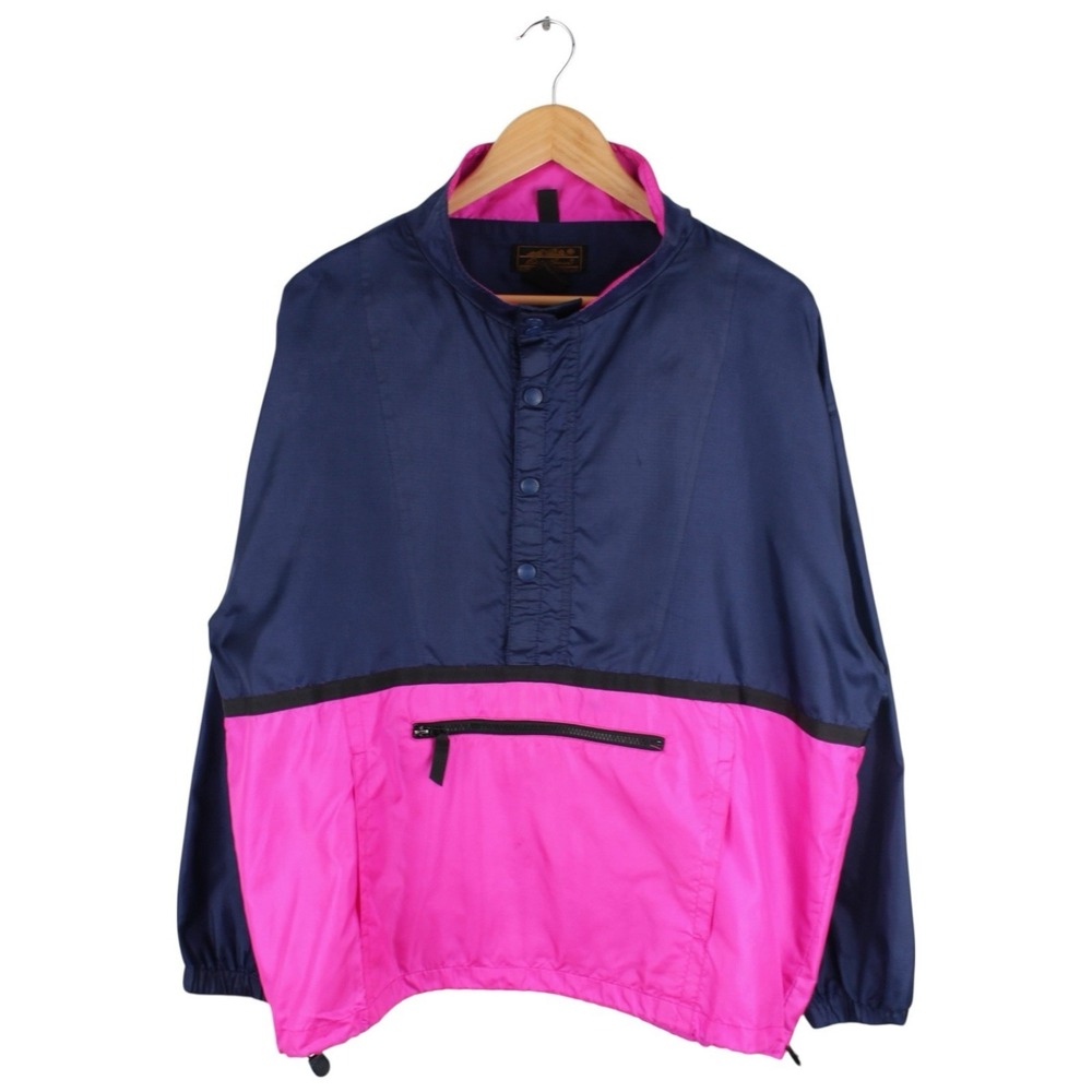 Vintage Eddie Bauer Pullover Windbreaker Anorak Jacket Colorblock Women's Medium